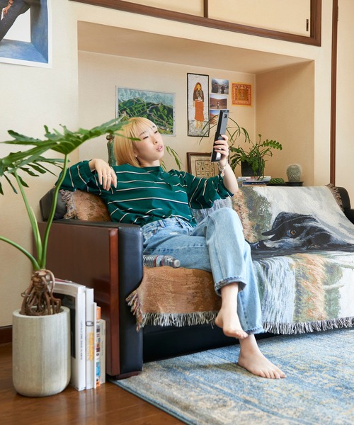 SINK kotohayokozawa(シンク コトハヨコザワ)の「BORDER LONG Tshirts(Tシャツ/カットソー・レディース・ベージュ系その他/ブルー系その他/グリーン系その他・S/M/L)」の11枚目の写真