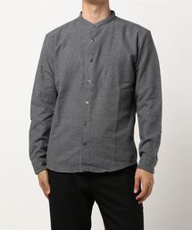 417 EDIFICE | メランジ シャギーネル ノーカラーシャツ(シャツ/ブラウス)