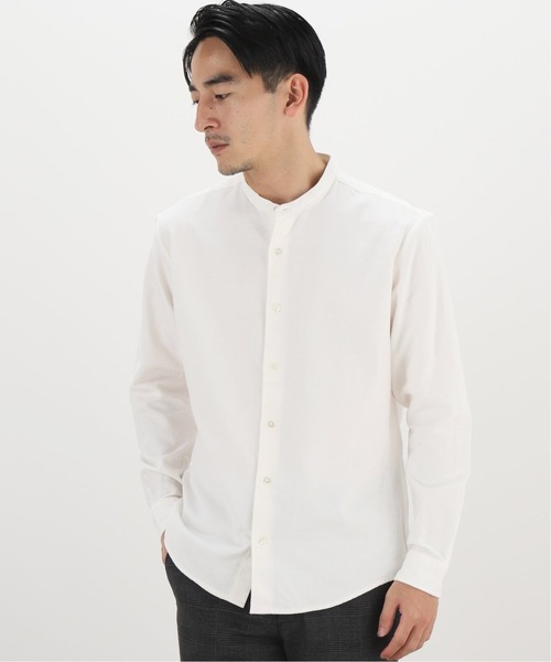 417 EDIFICE（フォーワンセブンエディフィス）の「メランジ シャギーネル ノーカラーシャツ（シャツ/ブラウス・メンズ・ホワイト/カーキ/ネイビー/チャコールグレー/グリーン・SMALL/MEDIUM/LARGE/X-LARGE）」の2枚目の写真