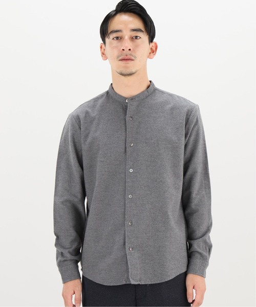 417 EDIFICE（フォーワンセブンエディフィス）の「メランジ シャギーネル ノーカラーシャツ（シャツ/ブラウス・メンズ・ホワイト/カーキ/ネイビー/チャコールグレー/グリーン・SMALL/MEDIUM/LARGE/X-LARGE）」の10枚目の写真