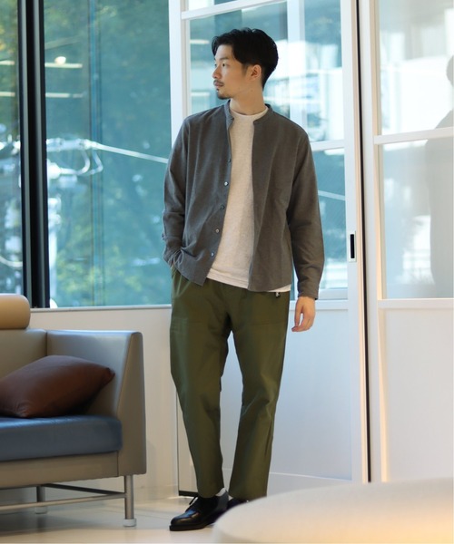 417 EDIFICE（フォーワンセブンエディフィス）の「メランジ シャギーネル ノーカラーシャツ（シャツ/ブラウス・メンズ・ホワイト/カーキ/ネイビー/チャコールグレー/グリーン・SMALL/MEDIUM/LARGE/X-LARGE）」の7枚目の写真