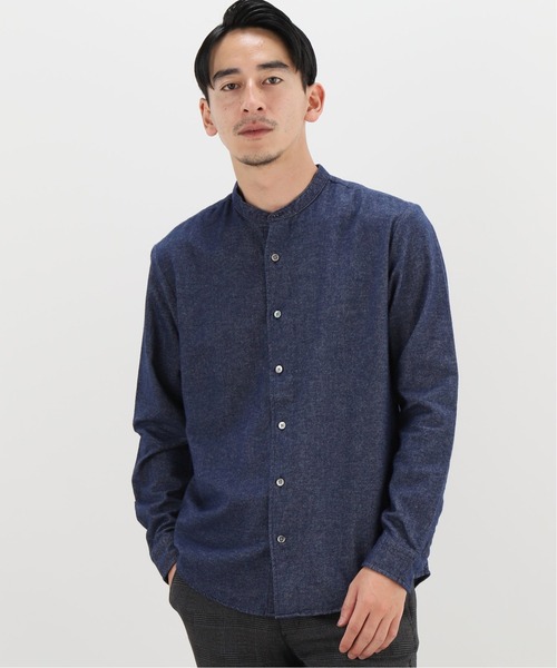 417 EDIFICE（フォーワンセブンエディフィス）の「メランジ シャギーネル ノーカラーシャツ（シャツ/ブラウス・メンズ・ホワイト/カーキ/ネイビー/チャコールグレー/グリーン・SMALL/MEDIUM/LARGE/X-LARGE）」の6枚目の写真