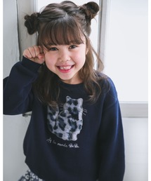 BeBe（ベベ）の「BeBe/動物パッチ刺繍長袖トレーナー (80～150cm)（スウェット）」