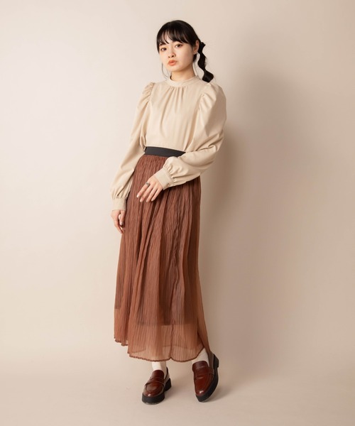 Mysa&Liina（ミーサリーナ）の「オーガンヘリンボーンプリーツスカート（スカート・レディース・ブラック/ブラウン/グリーン・M）」の7枚目の写真