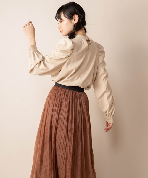 Mysa&Liina（ミーサリーナ）の「オーガンヘリンボーンプリーツスカート（スカート・レディース・ブラック/ブラウン/グリーン・M）」の10枚目の写真