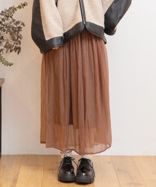 Mysa&Liina（ミーサリーナ）の「オーガンヘリンボーンプリーツスカート（スカート・レディース・ブラック/ブラウン/グリーン・M）」の22枚目の写真