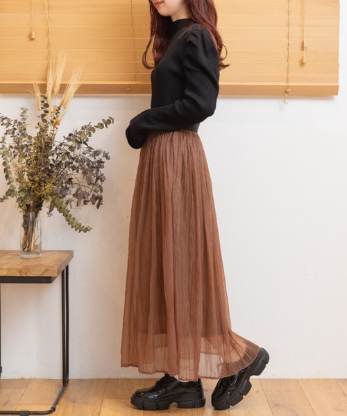 Mysa&Liina（ミーサリーナ）の「オーガンヘリンボーンプリーツスカート（スカート・レディース・ブラック/ブラウン/グリーン・M）」の20枚目の写真