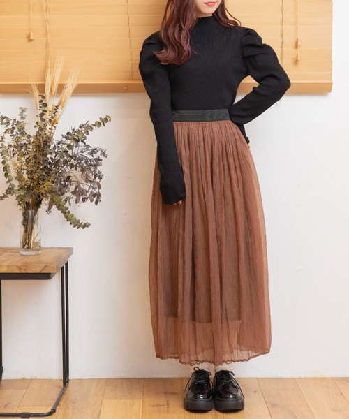 Mysa&Liina（ミーサリーナ）の「オーガンヘリンボーンプリーツスカート（スカート・レディース・ブラック/ブラウン/グリーン・M）」の18枚目の写真