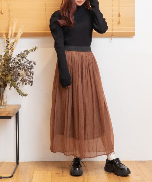 Mysa&Liina（ミーサリーナ）の「オーガンヘリンボーンプリーツスカート（スカート・レディース・ブラック/ブラウン/グリーン・M）」の19枚目の写真