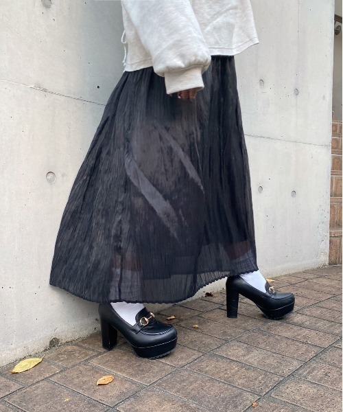 Mysa&Liina（ミーサリーナ）の「オーガンヘリンボーンプリーツスカート（スカート・レディース・ブラック/ブラウン/グリーン・M）」の16枚目の写真