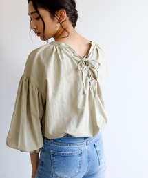 Auntie Rosa Holiday | 【Holiday】◆2021.SS◆２way レースアップギャザーブラウス(シャツ/ブラウス)