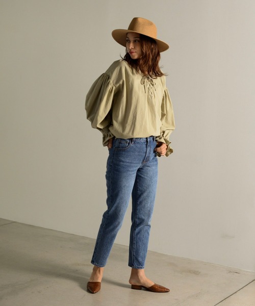 Auntie Rosa Holiday（アンティローザホリデー）の「2WAYレースアップギャザーブラウス（シャツ/ブラウス・レディース・ホワイト/ブラック/ライトグリーン・FREE）」の18枚目の写真