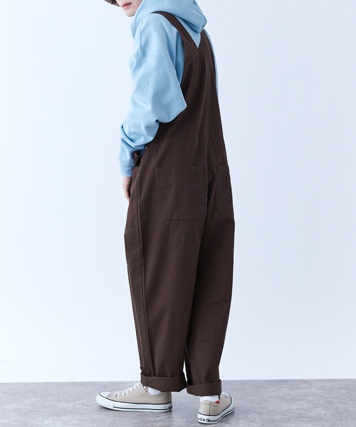 SPOC STORE(スポックストア)の「【SPOC STORE】ワイドオーバーオール(サロペット/オーバーオール・レディース・ダークブラウン/グレー/インディゴブルー/アイボリー/モカ・S/M/L)」の7枚目の写真