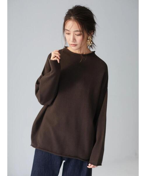 CRAFT STANDARD BOUTIQUE(クラフトスタンダードブティック)の「モックネックラグランニットプルオーバー《ウォッシャブル仕様》〇*(ニット/セーター・レディース・チャコールグレー/ライトブルー/ブラック/ベージュ/アイボリー/モカ/グリーン系その他2/レッド系その他5・M/L)」の9枚目の写真