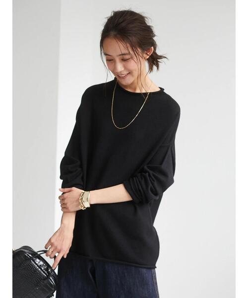 CRAFT STANDARD BOUTIQUE(クラフトスタンダードブティック)の「モックネックラグランニットプルオーバー《ウォッシャブル仕様》〇*(ニット/セーター・レディース・チャコールグレー/ライトブルー/ブラック/ベージュ/アイボリー/モカ/グリーン系その他2/レッド系その他5・M/L)」の12枚目の写真