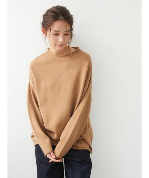 CRAFT STANDARD BOUTIQUE(クラフトスタンダードブティック)の「モックネックラグランニットプルオーバー《ウォッシャブル仕様》〇*(ニット/セーター・レディース・チャコールグレー/ライトブルー/ブラック/ベージュ/アイボリー/モカ/グリーン系その他2/レッド系その他5・M/L)」の13枚目の写真