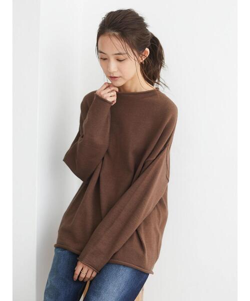 CRAFT STANDARD BOUTIQUE(クラフトスタンダードブティック)の「モックネックラグランニットプルオーバー《ウォッシャブル仕様》〇*(ニット/セーター・レディース・チャコールグレー/ライトブルー/ブラック/ベージュ/アイボリー/モカ/グリーン系その他2/レッド系その他5・M/L)」の18枚目の写真