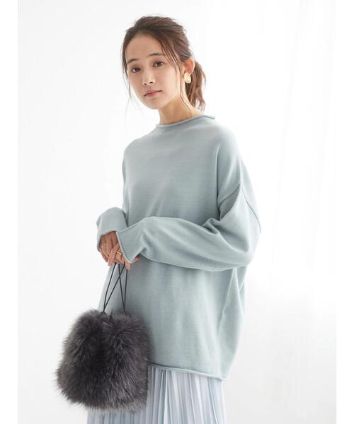 CRAFT STANDARD BOUTIQUE(クラフトスタンダードブティック)の「モックネックラグランニットプルオーバー《ウォッシャブル仕様》〇*(ニット/セーター・レディース・チャコールグレー/ライトブルー/ブラック/ベージュ/アイボリー/モカ/グリーン系その他2/レッド系その他5・M/L)」の19枚目の写真