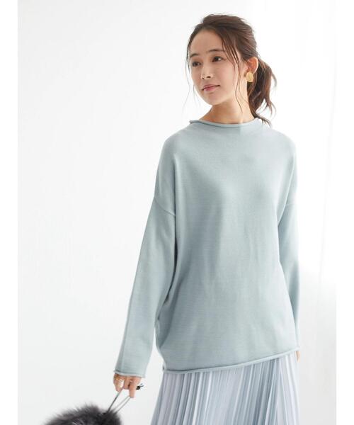 CRAFT STANDARD BOUTIQUE(クラフトスタンダードブティック)の「モックネックラグランニットプルオーバー《ウォッシャブル仕様》〇*(ニット/セーター・レディース・チャコールグレー/ライトブルー/ブラック/ベージュ/アイボリー/モカ/グリーン系その他2/レッド系その他5・M/L)」の20枚目の写真