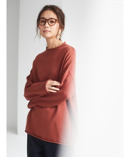 CRAFT STANDARD BOUTIQUE(クラフトスタンダードブティック)の「モックネックラグランニットプルオーバー《ウォッシャブル仕様》〇*(ニット/セーター・レディース・チャコールグレー/ライトブルー/ブラック/ベージュ/アイボリー/モカ/グリーン系その他2/レッド系その他5・M/L)」の8枚目の写真