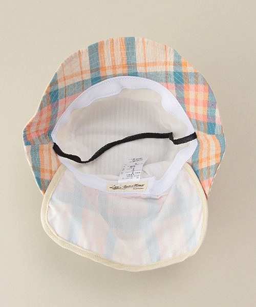 Love&Peace&Money(ラブアンドピースアンドマネー)の「ストライプ切替日よけハット(ハット・キッズ・ベージュ/ネイビー・XS(48-52)/52-56cm)」の9枚目の写真