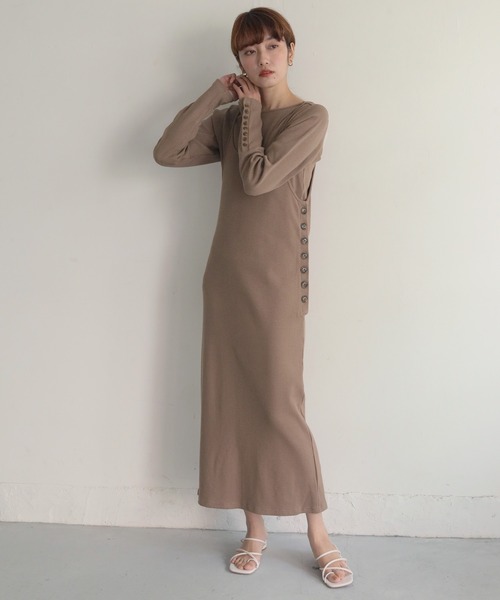 CLEIO(クレイオ)の「入荷なし【CLEIO】2WAYテレコレイヤードワンピース(ワンピース・レディース・ブラック/サックスブルー/アイボリー/モカ・FREE)」の4枚目の写真