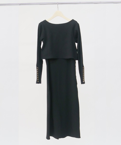 CLEIO(クレイオ)の「入荷なし【CLEIO】2WAYテレコレイヤードワンピース(ワンピース・レディース・ブラック/サックスブルー/アイボリー/モカ・FREE)」の14枚目の写真