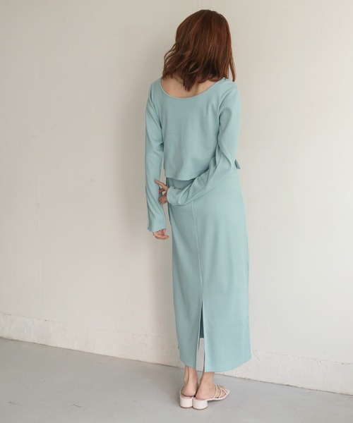 CLEIO(クレイオ)の「入荷なし【CLEIO】2WAYテレコレイヤードワンピース(ワンピース・レディース・ブラック/サックスブルー/アイボリー/モカ・FREE)」の17枚目の写真