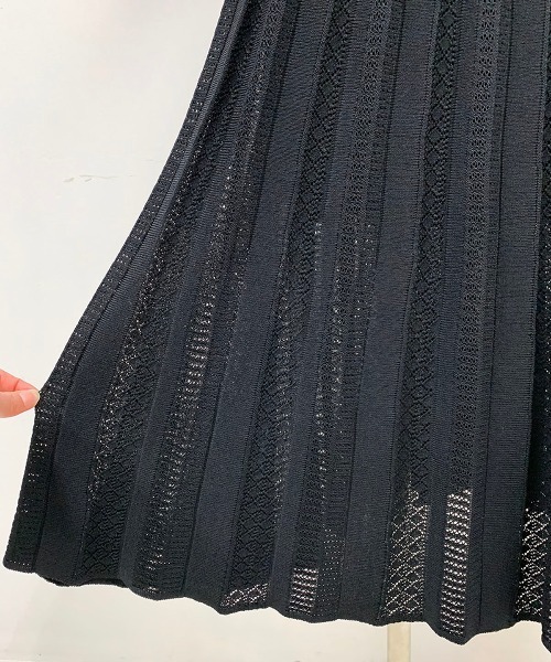 PICCIN(ピッチン)の「クロシェ編みリブニットワンピース(ワンピース・レディース・ブルー/ブラック・M)」の12枚目の写真