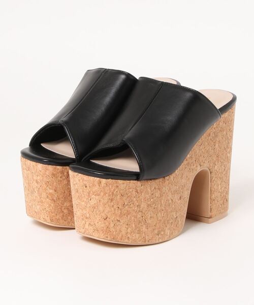 RASVOA（ラスボア）の「スクエアトゥコルクヒール厚底サンダル（サンダル・レディース・ブラック/オフホワイト・L/M）」の10枚目の写真