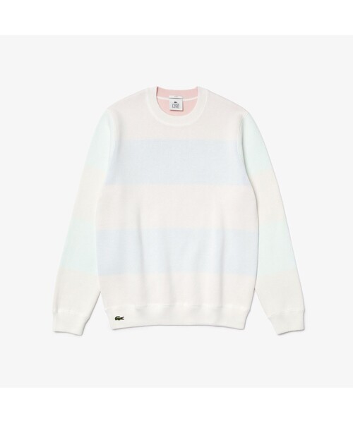 LACOSTE L!VE（ラコステライブ）の「LACOSTE L!VEリバーシブルコットンニットセーター（ニット/セーター・メンズ・ブラック/ホワイト・XS/S/M/L）」の2枚目の写真