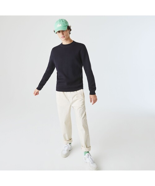 LACOSTE L!VE（ラコステライブ）の「LACOSTE L!VEリバーシブルコットンニットセーター（ニット/セーター・メンズ・ブラック/ホワイト・XS/S/M/L）」の7枚目の写真