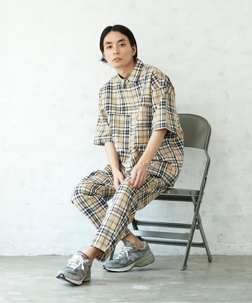 JEANS MATE(ジーンズメイト)の「ビッグシルエットチェックCPOシャツ/チェックシェフパンツ セットアップ対応品番(セットアップ・メンズ・ベージュ/ブラウン/ブラウン系その他/ベージュ系その他・MEDIUM/LARGE/X-LARGE)」の14枚目の写真