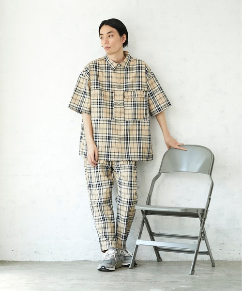 JEANS MATE(ジーンズメイト)の「ビッグシルエットチェックCPOシャツ/チェックシェフパンツ セットアップ対応品番(セットアップ・メンズ・ベージュ/ブラウン/ブラウン系その他/ベージュ系その他・MEDIUM/LARGE/X-LARGE)」の15枚目の写真