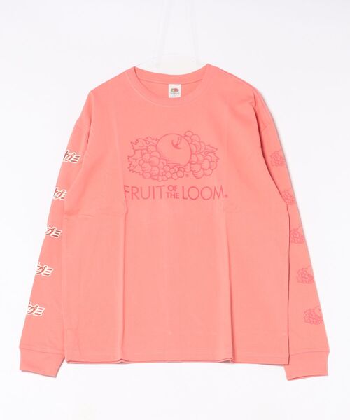 FRUIT OF THE LOOM(フルーツオブザルーム)の「果汁グミ×FTL 製品染め L/S Tシャツ / 長袖 / コラボ / バック / 袖 / プリント / ユニセックス(Tシャツ/カットソー・レディース・レッド/イエロー/パープル/ピンク/グリーン・XL/L/S/M)」の5枚目の写真