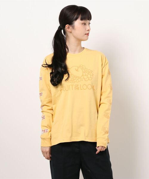 tシャツ 果汁グミ×FTL　製品染め　L/S　Tシャツ レディース メンズ セール】果汁グミ×FTL 製品染め L/S Tシャツ（Tシャツ