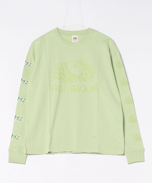 FRUIT OF THE LOOM(フルーツオブザルーム)の「果汁グミ×FTL 製品染め L/S Tシャツ / 長袖 / コラボ / バック / 袖 / プリント / ユニセックス(Tシャツ/カットソー・レディース・レッド/イエロー/パープル/ピンク/グリーン・XL/L/S/M)」の2枚目の写真