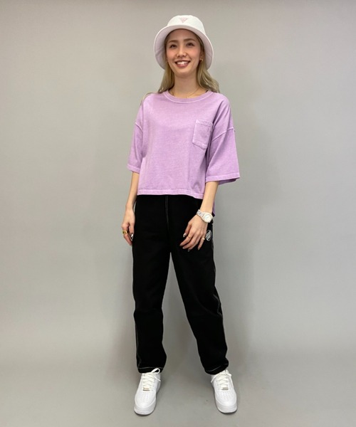 BILLABONG（ビラボン）の「BILLABONG/ビラボン   ビッグシルエット  バックプリントロゴTシャツ  BB013-212（Tシャツ/カットソー・レディース・ベージュ/ホワイト/パープル/ブラック・L/M）」の8枚目の写真