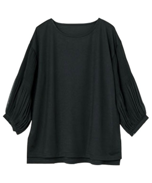 RANAN（ラナン）の「接触冷感/袖プリーツカットソープルオーバー（Tシャツ/カットソー・レディース・ピンク/ライトグレー/オフホワイト/ブラック/オレンジ系その他/ネイビー/ダークブルー/グリーン・LL/M/L）」の10枚目の写真