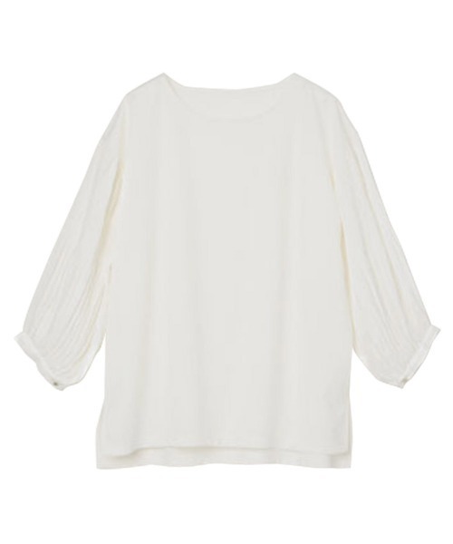 RANAN（ラナン）の「接触冷感/袖プリーツカットソープルオーバー（Tシャツ/カットソー・レディース・ピンク/ライトグレー/オフホワイト/ブラック/オレンジ系その他/ネイビー/ダークブルー/グリーン・LL/M/L）」の9枚目の写真