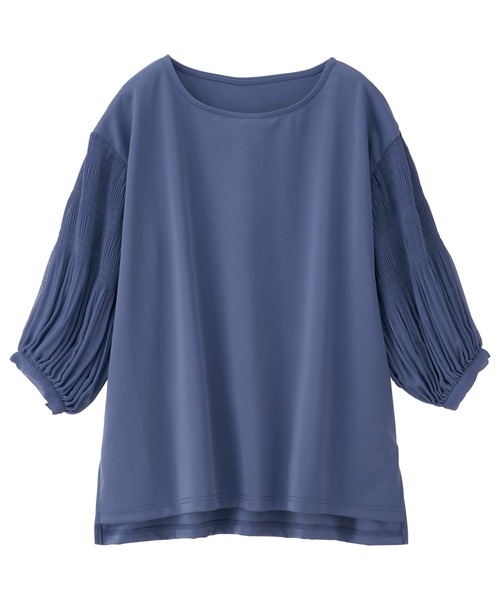 RANAN（ラナン）の「接触冷感/袖プリーツカットソープルオーバー（Tシャツ/カットソー・レディース・ピンク/ライトグレー/オフホワイト/ブラック/オレンジ系その他/ネイビー/ダークブルー/グリーン・LL/M/L）」の18枚目の写真