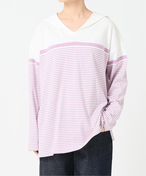 SLOBE citron.（スローブシトロン）の「SLOBE citron.セーラーロンT【手洗い可能】◆（Tシャツ/カットソー・レディース・グリーン/ブルー/パープル・FREE）」の6枚目の写真