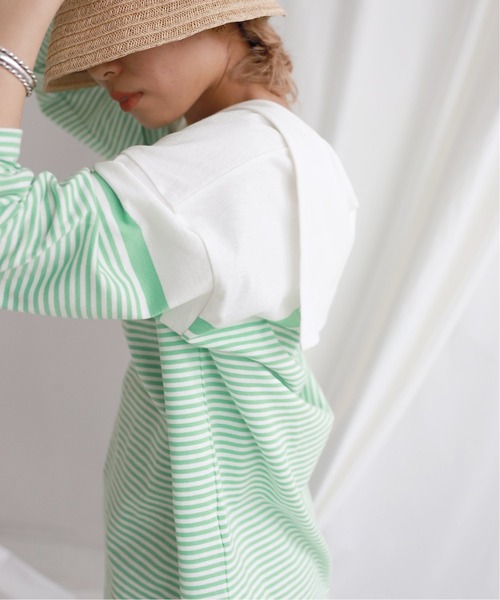 SLOBE citron.（スローブシトロン）の「SLOBE citron.セーラーロンT【手洗い可能】◆（Tシャツ/カットソー・レディース・グリーン/ブルー/パープル・FREE）」の7枚目の写真