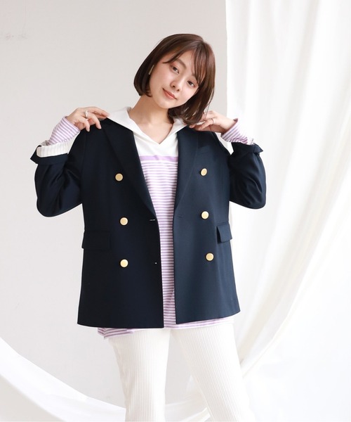 SLOBE citron.（スローブシトロン）の「SLOBE citron.セーラーロンT【手洗い可能】◆（Tシャツ/カットソー・レディース・グリーン/ブルー/パープル・FREE）」の9枚目の写真