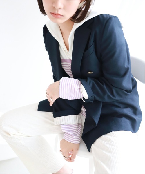 SLOBE citron.（スローブシトロン）の「SLOBE citron.セーラーロンT【手洗い可能】◆（Tシャツ/カットソー・レディース・グリーン/ブルー/パープル・FREE）」の4枚目の写真