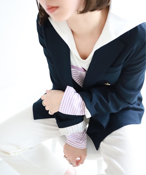 SLOBE citron.（スローブシトロン）の「SLOBE citron.セーラーロンT【手洗い可能】◆（Tシャツ/カットソー・レディース・グリーン/ブルー/パープル・FREE）」の16枚目の写真