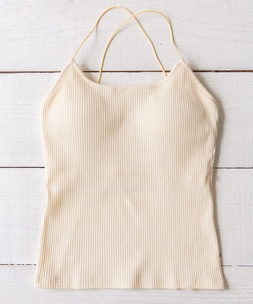 rectangle（レクタングル）の「カップ付バックオープンクロスキャミ（キャミソール・レディース・ブラック/ベージュ/パープル/オフホワイト/ブルー・FREE）」の9枚目の写真