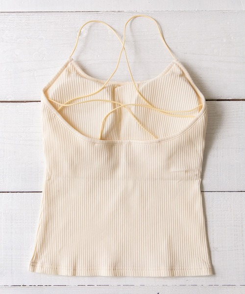 rectangle（レクタングル）の「カップ付バックオープンクロスキャミ（キャミソール・レディース・ブラック/ベージュ/パープル/オフホワイト/ブルー・FREE）」の6枚目の写真