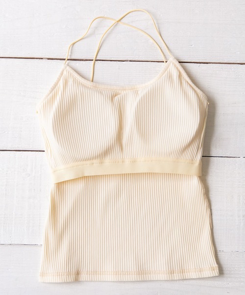 rectangle（レクタングル）の「カップ付バックオープンクロスキャミ（キャミソール・レディース・ブラック/ベージュ/パープル/オフホワイト/ブルー・FREE）」の8枚目の写真