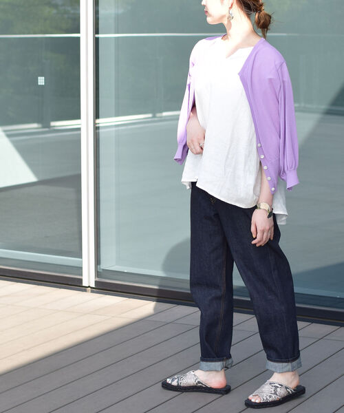 Ray BEAMS（レイビームス）の「Ray BEAMS / リネン コクーン Vネック シャツ（シャツ/ブラウス・レディース・ホワイト/ブラック/ラベンダー・ONE SIZE）」の9枚目の写真